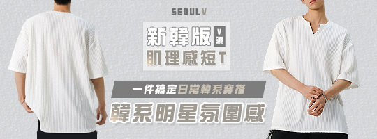 【Seoul V】新韓版V領肌理感短T