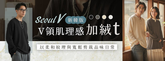 【Seoul V】新韓版V領肌理感加絨t